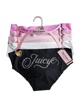Juicy Couture 5 Pack Bikini Panties Seamless Logo Rhinestone Size Medium NWT D98